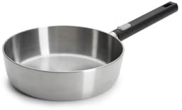 Woll – Logic Steel Hochrandpfanne Ø 24 cm Edelstahl, 7 cm hoch – Induktion – PFAS-freie Antihaftpfanne mit abnehmbarem Stiel – für alle Herdarten – langlebig & backofenfest