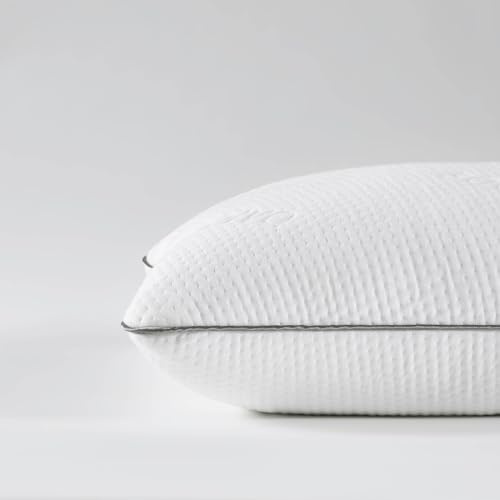 Saatva Cloud Memory Foam Pillow - Gel-Infused Shredded Memory Foam Fill - Lofty & Contouring Pillow - for Any Sleep Position - 1 Pack, Queen (28x16)