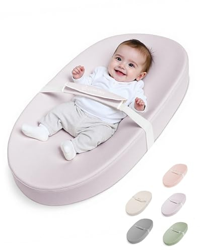 COMOMY Veganes Leder Wickelauflage 80x40cm | Wasserdicht & Abwaschbar Wickelunterlage mit Sicherheitsgurt & Anti-Rutsch-Design | Weiche Leichte Wickelmatte (Lila)