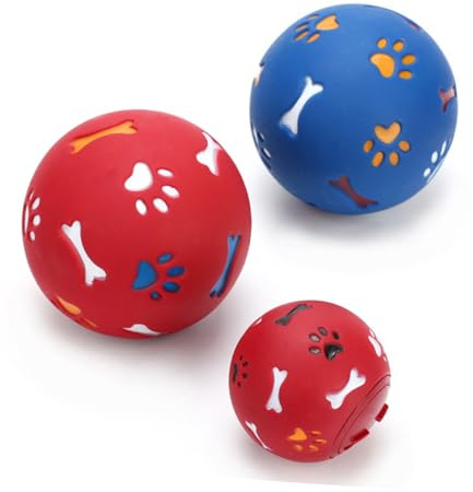 SHINEOFI Pelota Dispensadora de Comida para Perros Grande Roja Juguete Educativo Aroma a Leche Material Seguro sin Suministros de Entrenamiento para Estimular Inteligencia y Diversión