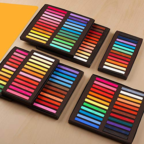 Badafaci 48 Colors Square Pastel Set Soft Dry Pastel Chalk Sticks Rich Pigments Convenient Size for Art Drawing Painting Beginners Schools (12 Colors)
