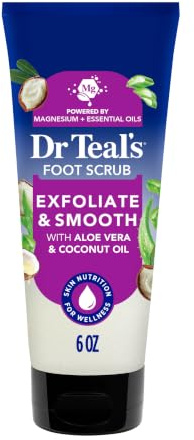 Dr Teal's Softening Foot Scrub with Pure Epsom Salt, Aloe & Coconut Oil, 6 oz