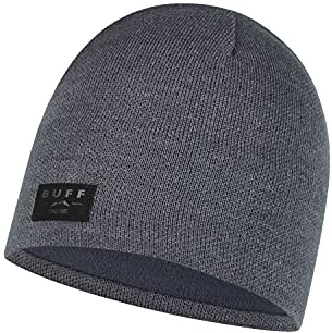 Buff Solid Grey - Knitted & Polar Hat Solid Grey Unisex Adulto