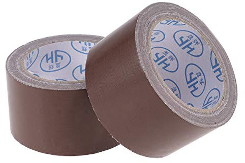 SUPVOX 2PCS Waterproof Carpet Tape,Single-Sided Gripper Tape Strong Adhesive Cloth Duct Tape DIY Cloth Stage Carpet Floor Tape Brown