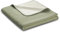 biederlack® samtig-weiche Kuscheldecke aus Baumwolle und Polyacryl I Made in Germany I Öko-Tex I nachhaltig produziert I Wohndecke Double Optic in Salbei-Natur I Sofa-Decke in 150x200 cm