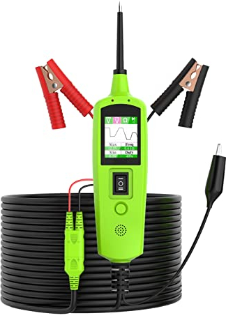 qpkung PLAYOCCAR Automotive Circuit Tester Probe Kit, 12V 24V Auto-Elektrik-Diagnose-Tool mit integrierter Taschenlampe zum Testen von AC/DC-Spannung, Widerstand und Diode