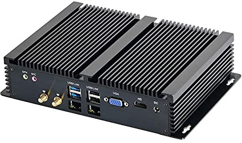 Partaker Fanless Mini PC,Industrial Computer,Desktop Computer with Core I7 10510U CPU, 32GB RAM 1TB SSD, 2xNICs, 4xUSB 3.0, 6xCOM RS232, HD Port, Aluminum Body
