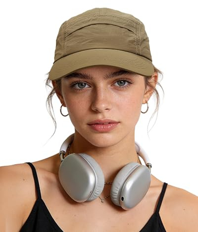 Clakllie vattentät 5 panelkeps snabbtorkande basebollkeps för män kvinnor lätt baseballkeps utomhus camping keps UV-skydd löpmössa, H-GD50-khaki, one size