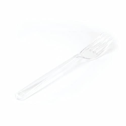 1000 Stück Mehrweg-Plastikgabel, transparent, 17,5 cm glasklar Mehrweggabel Mehrwegbesteck Party Gabel Kunststoff Besteck wiederverwendbar