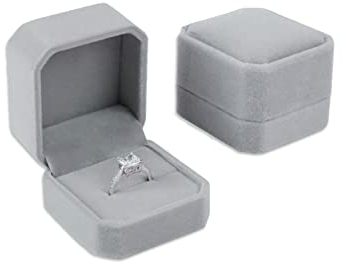 XPEX Lot de 2 boîtes à Bijoux en Velours, boîte à bagues, boîte à Boucles d'oreilles, Organisateur de Bijoux à Pendentif pour Mariage, fiançailles et Saint-Valentin