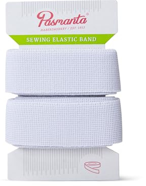 Pasmanta Elastiskt Band | Töjbara Band för Sömnad | Starkt Elastiskt Midjeband för Byxor | för Hushålls- och Gör-det-själv-Projekt | för Sömnadsmaterial (25mm - Vit)