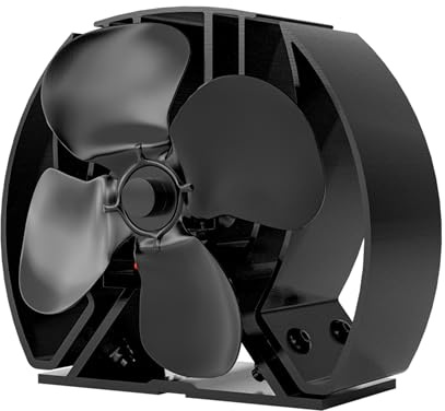 Forest Master | Viking Advanced Stove Fan - Powerful 4-Blade Design for Eco-Friendly Heat Circulation in Wood Burning Stoves and Fireplaces (Satin Black, Mini Viking Air)