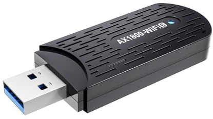 USB WLAN Stick, AX1800 USB-Stick WLAN Stick für PC, USB 3.0 WiFi 6 Stick Adapter, Dual Band 5GHz/2.4GHz Unterstützt MU-MIMO, WPA3-Verschlüsselung, für Windows 10/11.