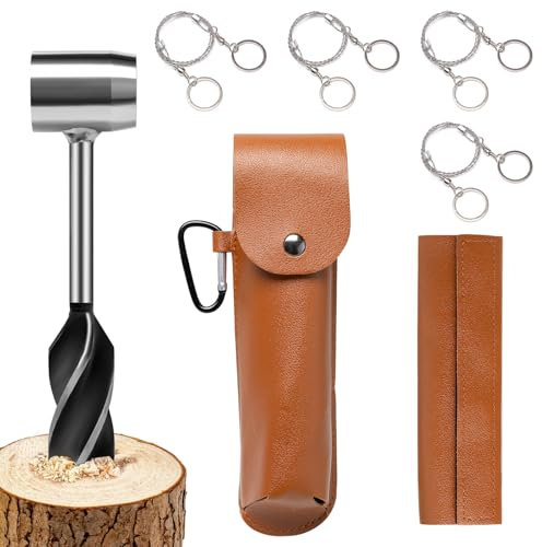 Pilikoll Herramienta de Supervivencia para Colonos Bushcraft con 4 Sierra de Alambre Taladro Manual de Barrena para Exteriores Clavija de Taladro de Madera de Ojo Escocés para Acampar, Bushcrafting
