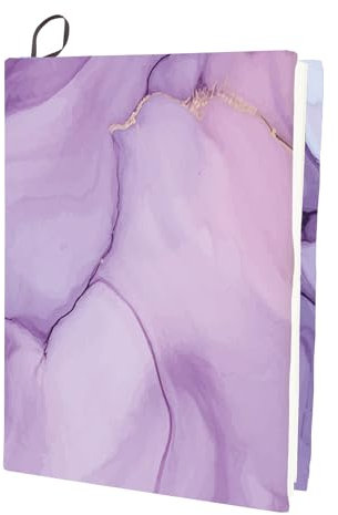 craspire Lila Dehnbarer Buchumschlag Mit Marmormuster Waschbar Wiederverwendbar Großer Buchschutz Aus Nylontuch Und Polyester 9.4x15.7 Zoll Elastische Notizbuchumschläge Geeignet Für Die Meisten