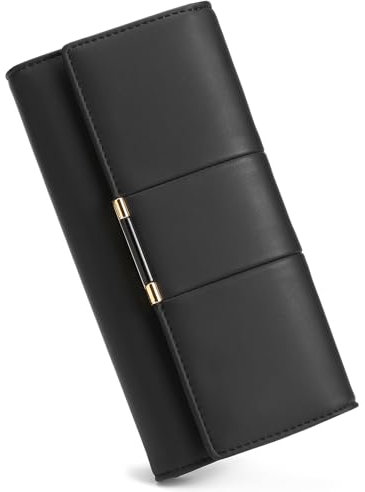 FALAN MULE Geldbörse Damen Große Kapazität Leder, Geldbeutel Frauen RFID Blocking groß und im Langformat Portemonnaie Damen mit 9 Kartenfächer und Reißverschluss Münzfach