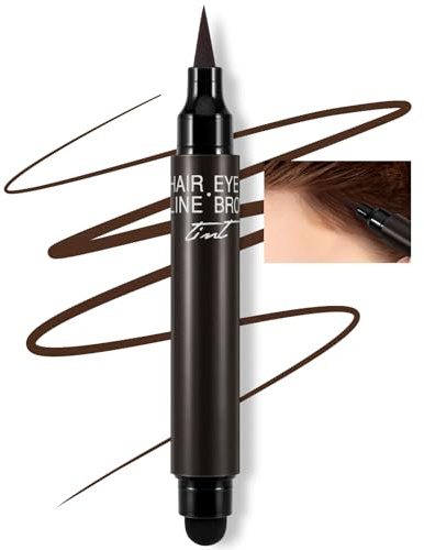 Boobeen 2 en 1 Hairline Roots Stick, Multi-Uso, Rellenador de Raíces de Cabello Fino Retoque y Dibujo de Cejas Eye Liner, Larga Duración Resistente al Agua para Mujeres