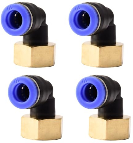ANGEEK set da 4 pezzi, 10 mm - 1/2, raccordi pneumatici a gomito a 90° con filettatura interna PT, adatti per il collegamento rapido di tubi flessibili, accessori compressori d'aria