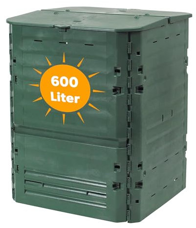 Yoursol Eco-King Komposter für den Garten, 600 L, Schnellkomposter Kunststoff grün, Composter Garten, Kompostierer Garten, Kompostierung & Gartenabfall