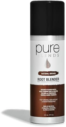 Pure Blends Root Blender – Natural Brown Root Touch-Up Spray for Light to Medium Brunette Hair | Temporary Root Coverage for Gray & Faded Roots
