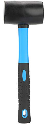 Instale un Martillo para áreas Frágiles, Martillo de Goma de Doble Página con Superficie Suave y Dura, Goma Negra Azul