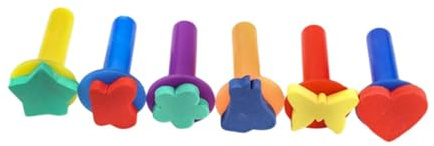 Nishiyuenyi Lot de 6 Tampons éponges Colorés pour Enfants, Apprentissage Précoce et Bricolage