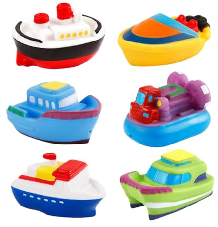Barco de Bañera | Juguetes Acuáticos para Bañera - Accesorio de Juego para Bañera y Piscina, 6 Piezas de Entretenimiento para Bebés