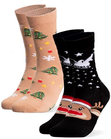 Occulto Jul Strumpor Män & Kvinnor 2 pack (modell: Santa) Ren 39-42