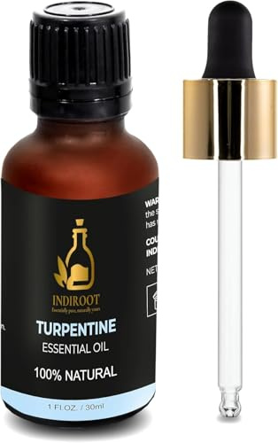 INDIROOT Turpentine,Pinus palustris Essential Oil, 100% Natural (1 Fl Oz/30ml, Turpentine)