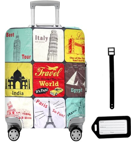 VOSSOT Funda protectora elástica para maleta, antipolvo y resistente a los arañazos, lavable y reutilizable, funda para maleta, protección para maleta, cubierta para equipaje, adecuada para equipaje