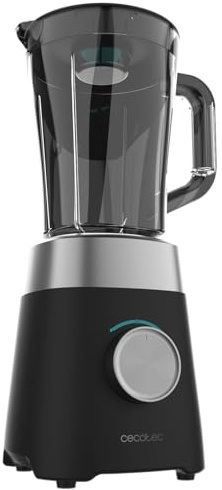 Cecotec Batidora de Vaso con Jarra de 1,5L Power Black Titanium 1300MAX B Pro. 1300W Potencia Máxima, 20000RPM, Cuchillas 4 Hojas de Titanio, 2 Velocidades + Función Pulse, Pica Hielo Fácil