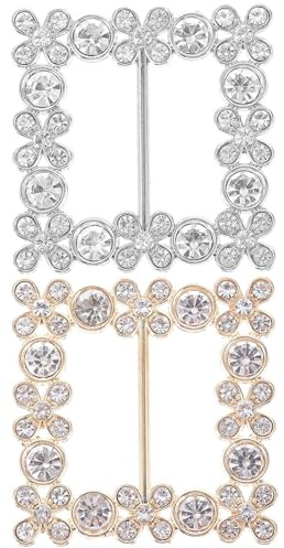 SOLUSTRE Fibbie per Sciarpe Strass 2 Pezzi, Fibbie Decorative per Magliette e Porta Abiti Strass, Accessori Moda Donna per Matrimoni e Cerimonie