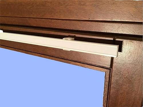 Binario completo per tende a pannello a finestra-larghezza da cm 40 a 100-profilo velcrato+supporti+peso (A - 40 cm)