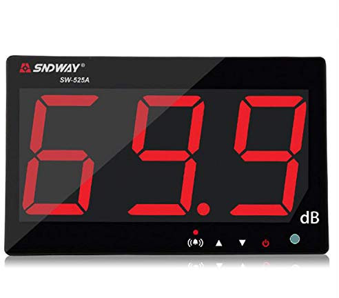 SNDWAY SW-525A 30-130dB Digital Sound Level Meter with Large LCD Display Noise Meter Decibel Wall Mounted Hanging