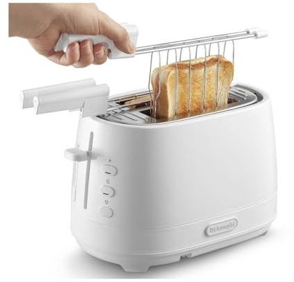 De Longhi CTLAP2203 Toaster mit Zange, 550 Watt. Bianco
