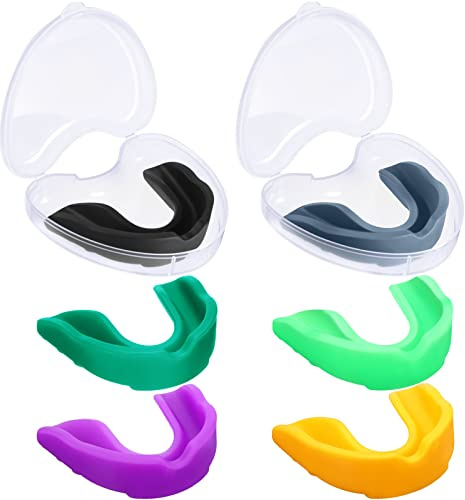 BBTO 6 Pcs Youth Kids Mouth Guard for Sports, Boys Girls Mouth Guard with Case, Mouthguard for Wrestling Boxing Basketball Hockey Football(Classic Style,Multiple Color)