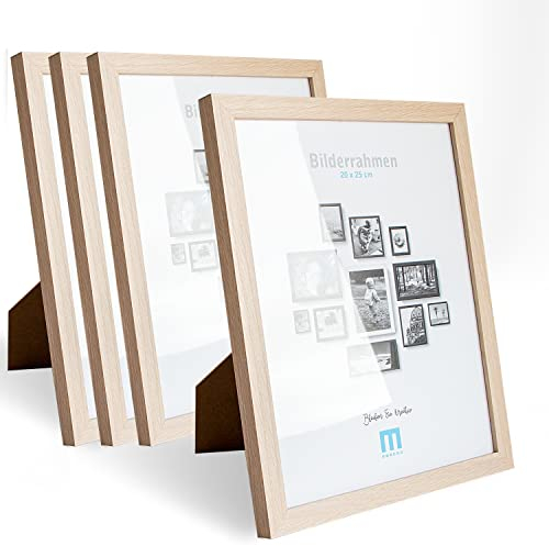 4 Stk. Bilderrahmen 20x25cm in natur aus MDF, minimalistisch & modern für Fotos & Bilder. Inkl. Acrylglasschutz. Eignet sich als Tisch-Aufsteller und für die Wand, Hochformat oder Querformat.