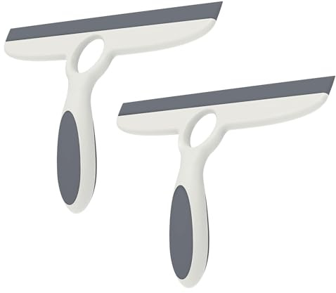 EHOMGUI Shower Squeegee for Glass Doors & Walls - 10 Squeegee with Adhesive Hook - Pack of 2/Gray