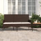 QJBSAVVA Gartenbank, Esszimmerbank Gartenbank KüChenbank Saunabank Geeignet für Terrasse Balcony Flur Esszimmer 3-Sitzer mit Kissen Braun Poly Rattan