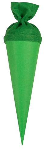 itenga kleine Bastelschultüte Geschwister Schultütenrohling Zuckertüte Schultüte 35cm rund mit Filzverschluss (grün)