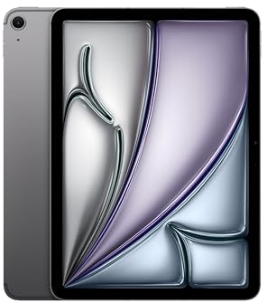 Apple 11 iPad Air (M2): Liquid Retina Display, 256 GB, 12 MP Querformat Frontkamera/12 MP Rückkamera, WLAN 6E und 5G Mobilfunk mit eSIM, Touch ID, Batterie für den ganzen Tag – Space Grau