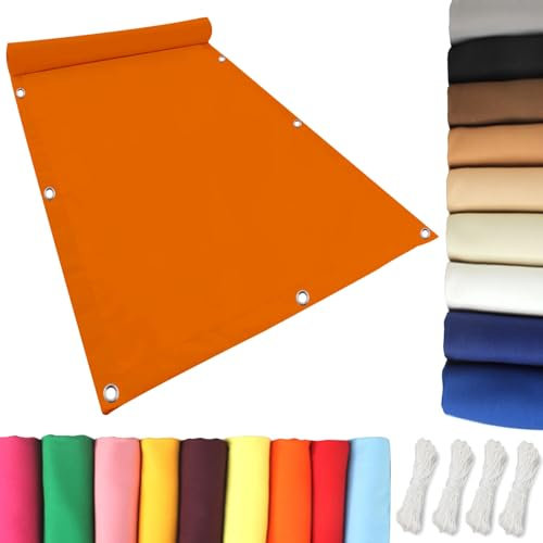 Sonnensegel inkl Befestigungsseile 1.4 x 3.8 m Sonnenschutz Netz, Wintergarten Und Terrassen Beschattung Wasserabweisend, Uv-Beständig Hof Dach Teich Hühnerstall, Orange