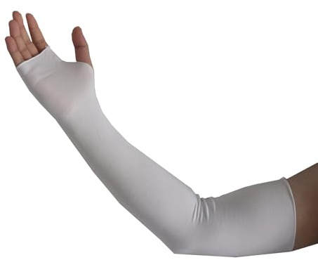 SHUEASE Wrist Sleeve Under Splint Hand Sock(Pack of 4) Modal Stockinette Arm Protector Covers | Thin Skin-Friendly, Pre-Wrap Liner for Air Cast & Hand Brace(White)