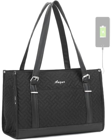 AUGUR Laptop-Tasche für Frauen,Größere Handtaschen Lehrer Arbeitstasche mit Fächern,Business Computer Schulter Satchel Messenger Tasche,Laptop Travel Tote Purse für Frauen