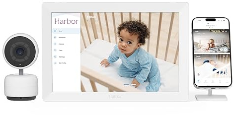 Harbor Smart Baby Monitor med 10-tums surfplatta – det mest pålitliga sättet att övervaka ditt barn med eller utan internet – privat och säker – resevänlig – stöder 2+ kameror – livsmedlemskap