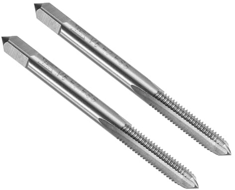 sourcing map Lot de 10 tarauds filetés à cannelure droite, M5 x 0,8, filetage métrique, taraudeuse, tarauds pour fraiseuse, acier rapide 6542 (HSS 6542)