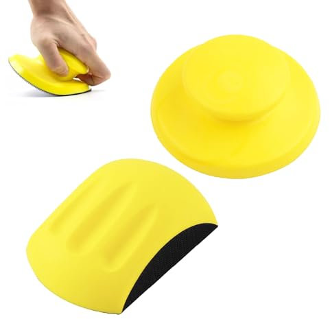 Blocco Levigatura Manuale, 2 Pezzi 5 Pollici Blocco di Levigatura, Forma di Topo e Rotondo, per Levigatura a Mano, per il Restauro di Mobili in Legno, Arti e Mestieri, Dischi Abrasivi