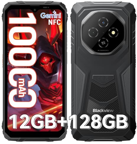 Blackview Fort1 Rugged Smartphone(AI)-10000mAh 18W, Android 15, 12GB+128GB/2TB, 6.56 90Hz,IP69K Waterproof 4G Dual SIM Mobile Phones, NFC/OTG/GPS/3 Card Slots/Glove Mode,Rugged Phone 2025