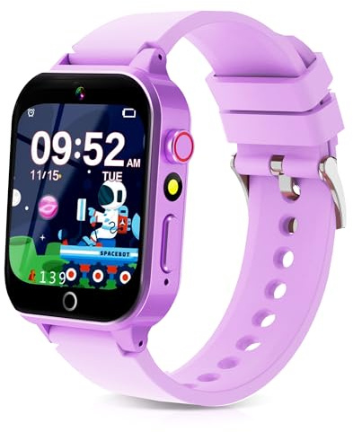 Reloj Inteligente Niño Niña-36 Juegos Educativo, 3 Modos Deporte, Smartwatch Niña con Podómetro, Audiolibro Tarjeta Aprendizaje, Linterna, Calculadora, Fondo Animado, Regalo Cumpleaños Navideño Niñas