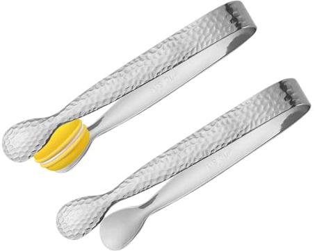 Pinzas Para Hielo - 2 Piezas Herramientas De Acero Inoxidable Para Agarrar Hielo - Pinzas Para Aperitivos,Para Rodajas De Limón Gelatina Bartender Amante Del Té Amante Del Café